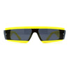 Womens Mod Flat Top Narrow Shield Exposed Side Lens Sunglasses