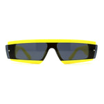 Womens Mod Flat Top Narrow Shield Exposed Side Lens Sunglasses