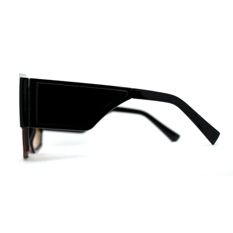 Oversize Futuristic Geometric Shield Sport Plastic Sunglasses