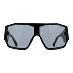 Oversize Futuristic Geometric Shield Sport Plastic Sunglasses