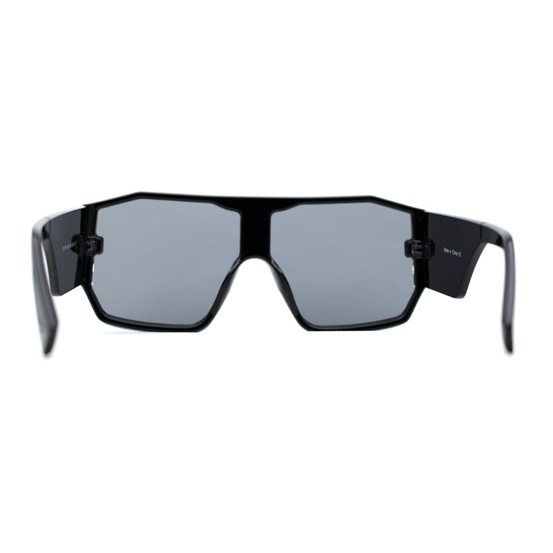 Oversize Futuristic Geometric Shield Sport Plastic Sunglasses