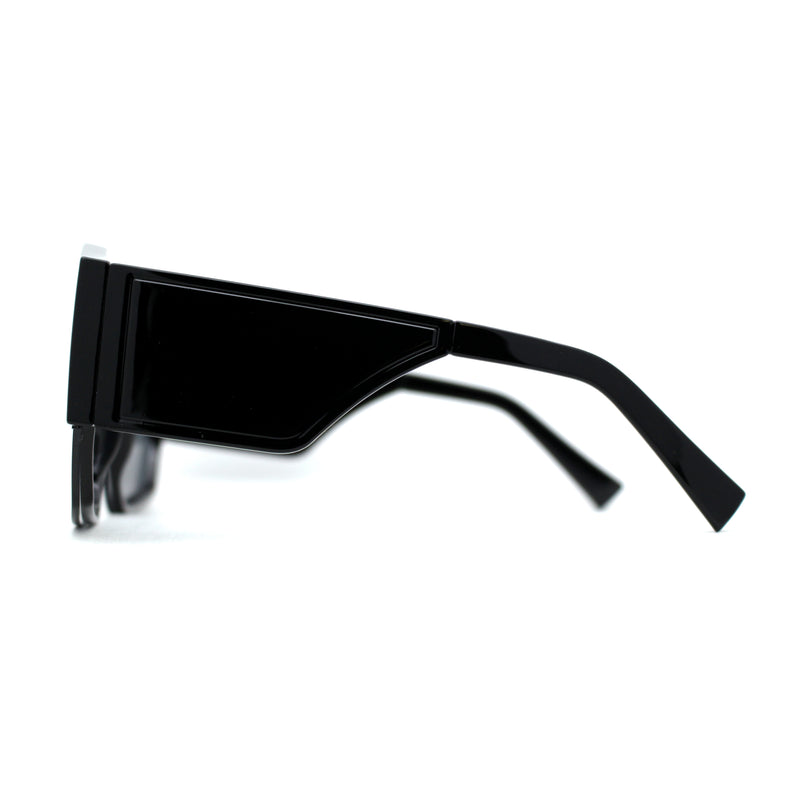 Oversize Futuristic Geometric Shield Sport Plastic Sunglasses