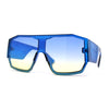 Oversize Futuristic Geometric Shield Sport Plastic Sunglasses