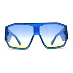 Oversize Futuristic Geometric Shield Sport Plastic Sunglasses