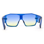 Oversize Futuristic Geometric Shield Sport Plastic Sunglasses