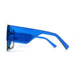 Oversize Futuristic Geometric Shield Sport Plastic Sunglasses