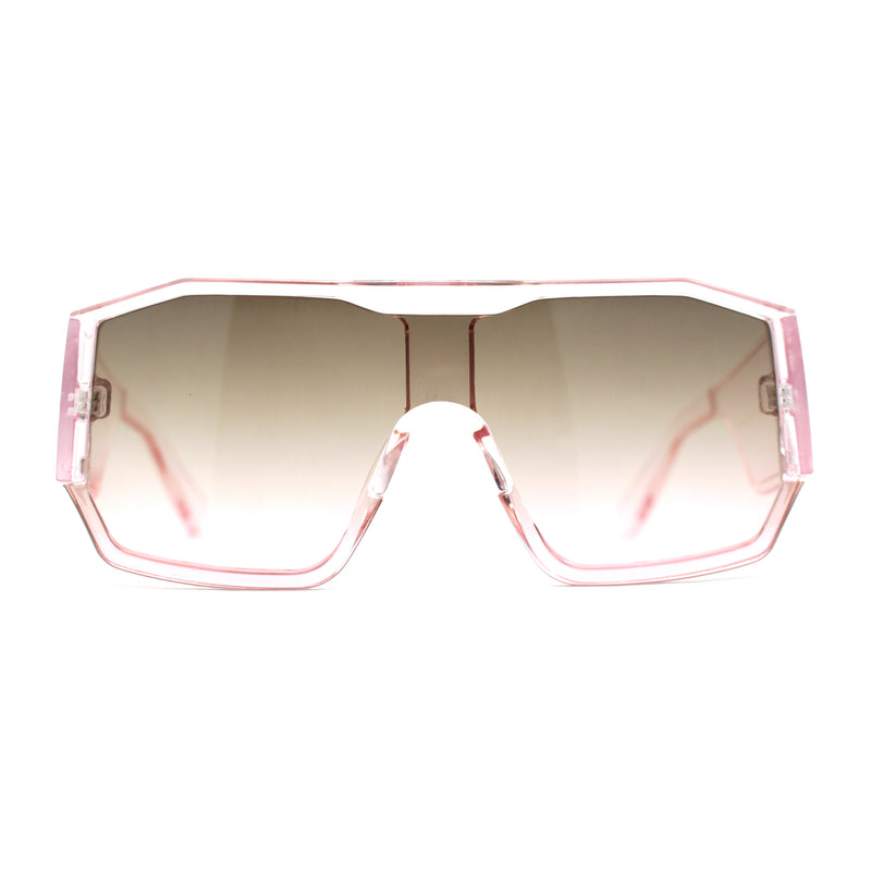 Oversize Futuristic Geometric Shield Sport Plastic Sunglasses