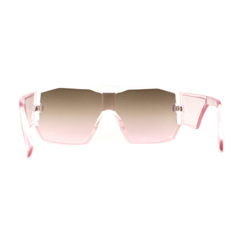 Oversize Futuristic Geometric Shield Sport Plastic Sunglasses