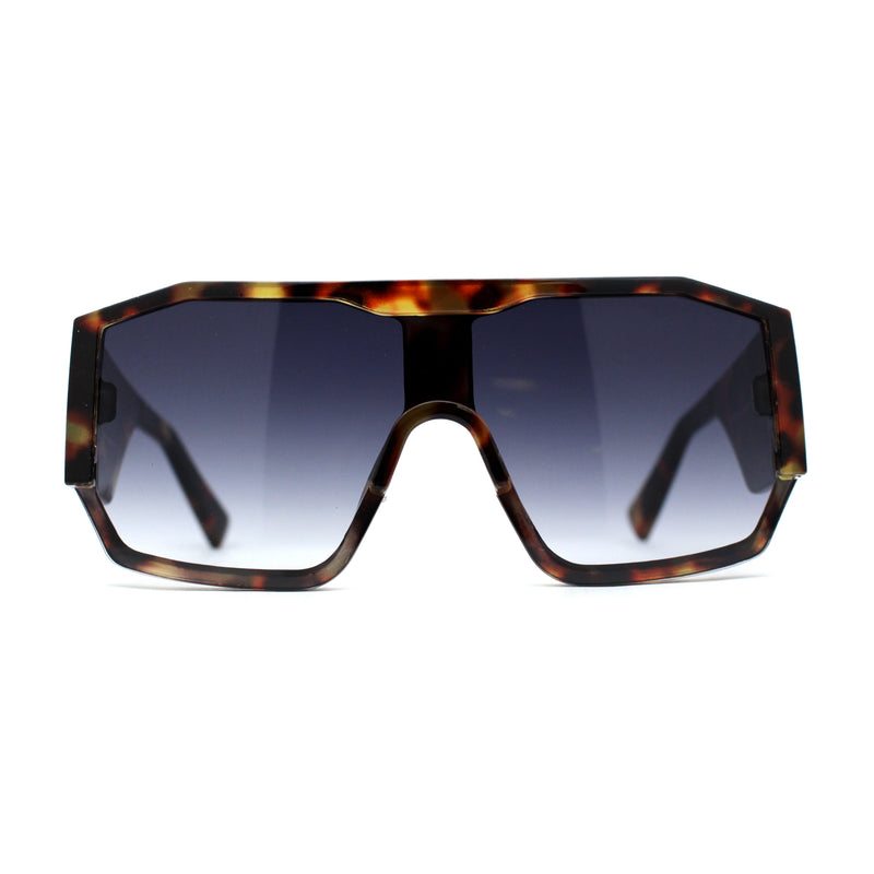 Oversize Futuristic Geometric Shield Sport Plastic Sunglasses