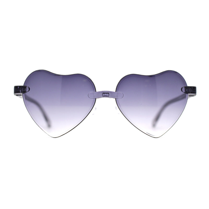 Girls Child Size Rimless Heart Shape Plastic Sunglasses