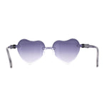 Girls Child Size Rimless Heart Shape Plastic Sunglasses