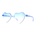 Girls Child Size Rimless Heart Shape Plastic Sunglasses