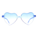 Girls Child Size Rimless Heart Shape Plastic Sunglasses