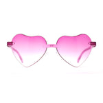 Girls Child Size Rimless Heart Shape Plastic Sunglasses