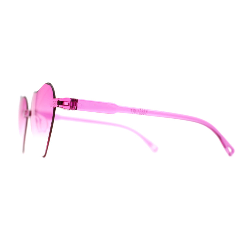 Girls Child Size Rimless Heart Shape Plastic Sunglasses