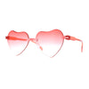 Girls Child Size Rimless Heart Shape Plastic Sunglasses