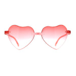 Girls Child Size Rimless Heart Shape Plastic Sunglasses