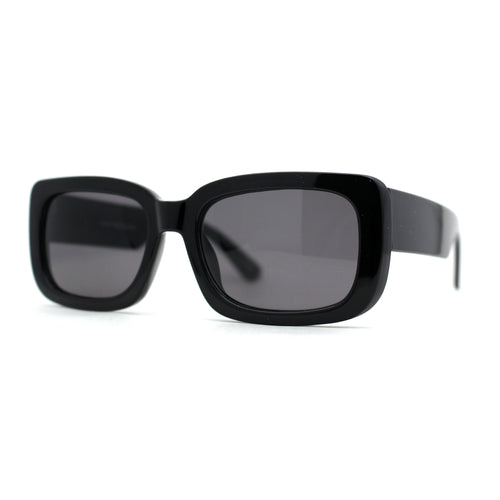 Womens Mod Retro Rectangle Minimal Plastic Sunglasses