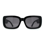 Womens Mod Retro Rectangle Minimal Plastic Sunglasses