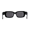Womens Mod Retro Rectangle Minimal Plastic Sunglasses