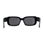 Womens Mod Retro Rectangle Minimal Plastic Sunglasses