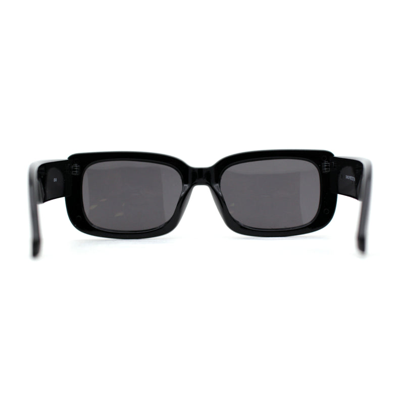 Womens Mod Retro Rectangle Minimal Plastic Sunglasses