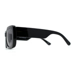 Womens Mod Retro Rectangle Minimal Plastic Sunglasses
