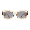 Womens Mod Retro Rectangle Minimal Plastic Sunglasses