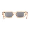 Womens Mod Retro Rectangle Minimal Plastic Sunglasses