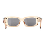 Womens Mod Retro Rectangle Minimal Plastic Sunglasses