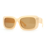 Womens Mod Retro Rectangle Minimal Plastic Sunglasses