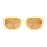 Womens Mod Retro Rectangle Minimal Plastic Sunglasses