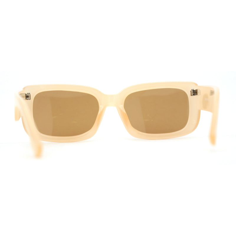 Womens Mod Retro Rectangle Minimal Plastic Sunglasses
