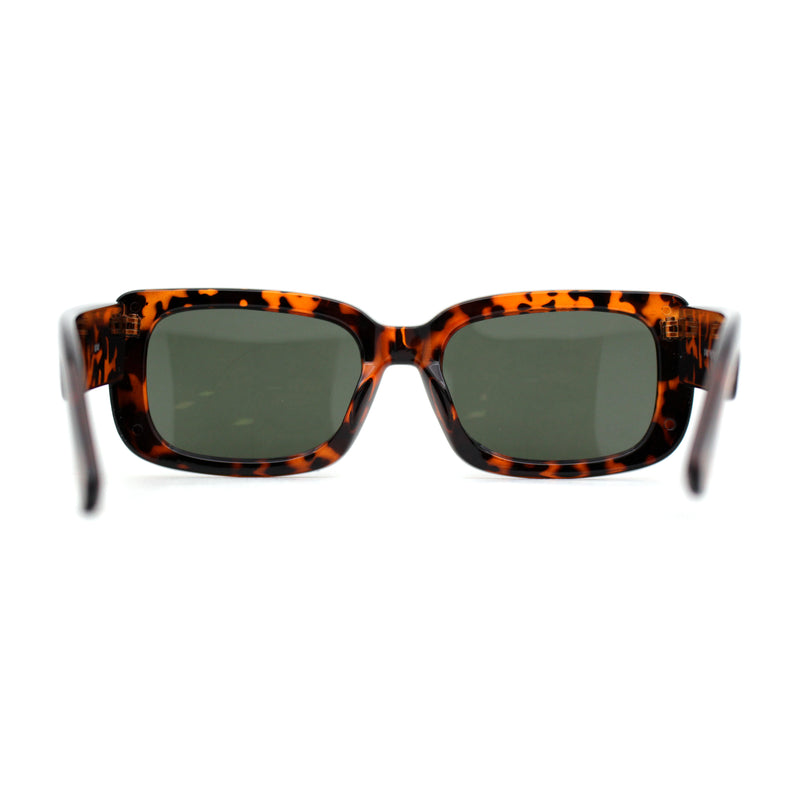 Womens Mod Retro Rectangle Minimal Plastic Sunglasses