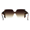 Womens Shield Rhinetone Thick Temple Butterfly Sunglasses