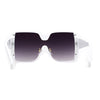 Womens Shield Rhinetone Thick Temple Butterfly Sunglasses