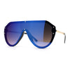 Mens Futuristic Shield Racer Rimless Sunglasses