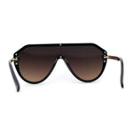 Mens Futuristic Shield Racer Rimless Sunglasses