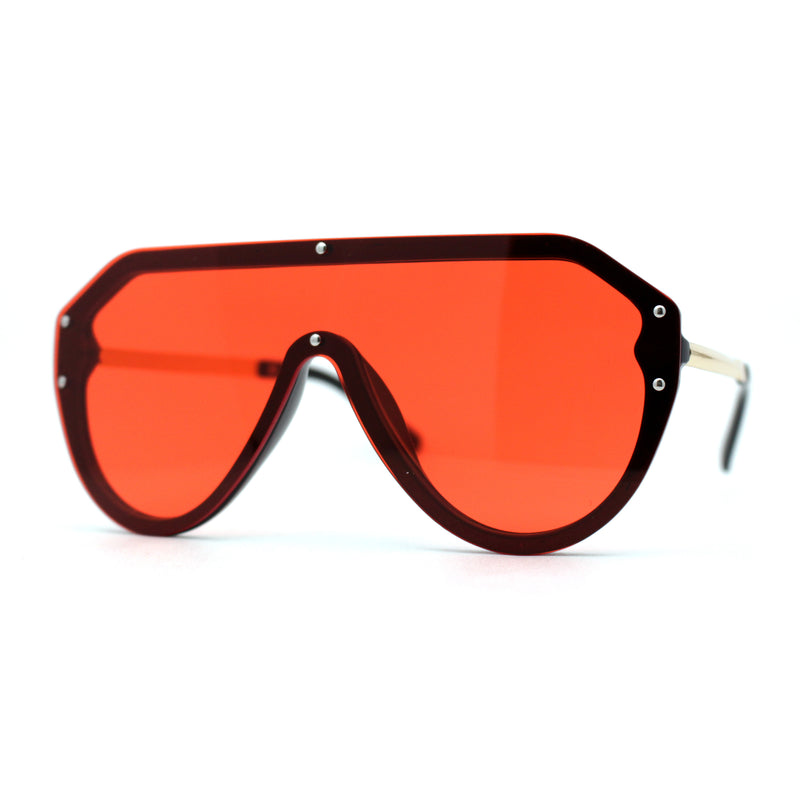 Mens Futuristic Shield Racer Rimless Sunglasses