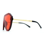 Mens Futuristic Shield Racer Rimless Sunglasses