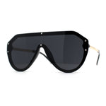 Mens Futuristic Shield Racer Rimless Sunglasses