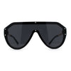 Mens Futuristic Shield Racer Rimless Sunglasses