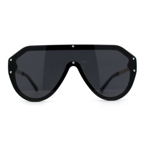 Mens Futuristic Shield Racer Rimless Sunglasses