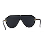 Mens Futuristic Shield Racer Rimless Sunglasses