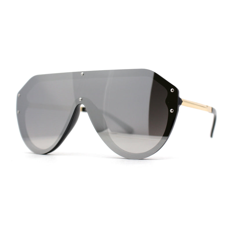 Mens Futuristic Shield Racer Rimless Sunglasses