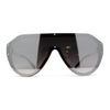 Mens Futuristic Shield Racer Rimless Sunglasses