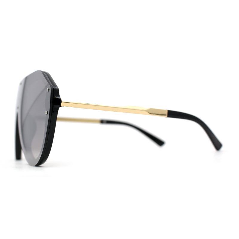 Mens Futuristic Shield Racer Rimless Sunglasses