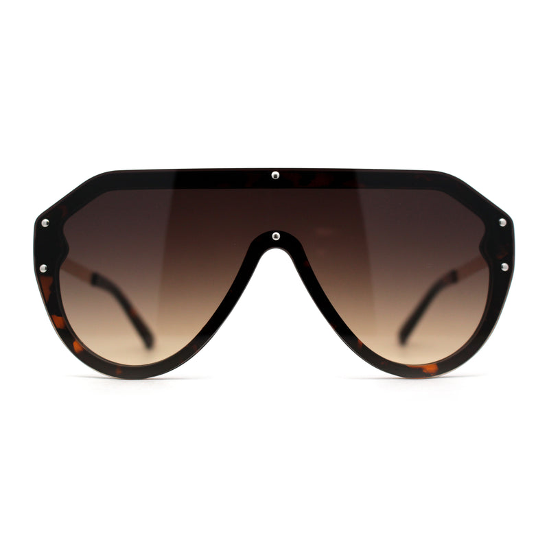 Mens Futuristic Shield Racer Rimless Sunglasses