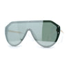 Mens Futuristic Shield Racer Rimless Sunglasses