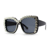 Women Heavy Large Rhinestone Rim Butterfly Sunglasses